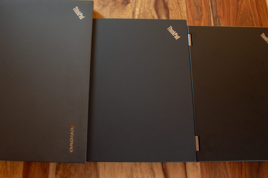 Links T550p Mitte P43s Rechts X380 Yoga