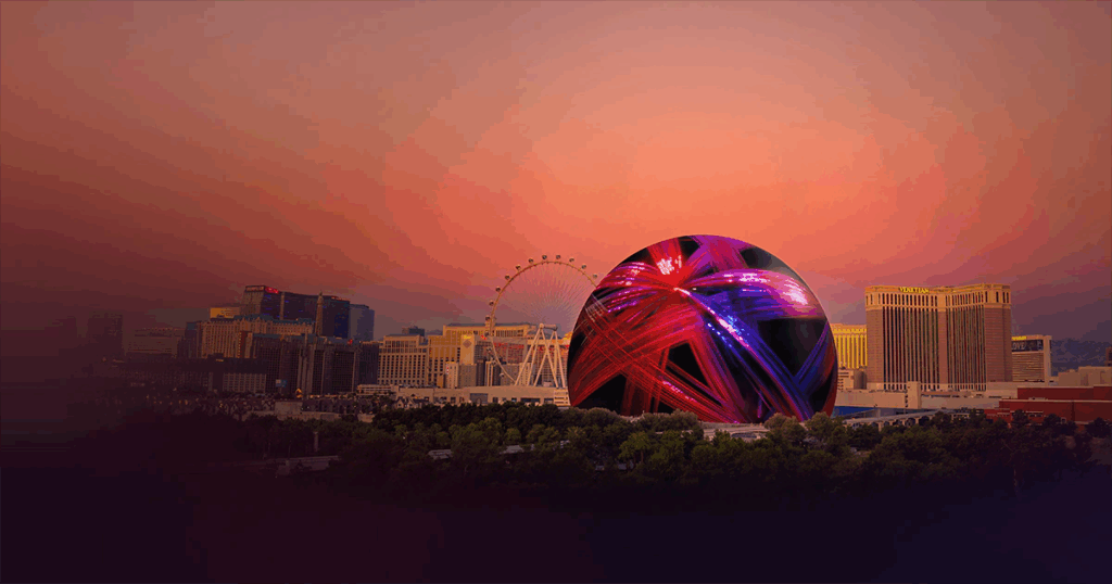 Las Vegas mit "The Sphere" im Vordergrund