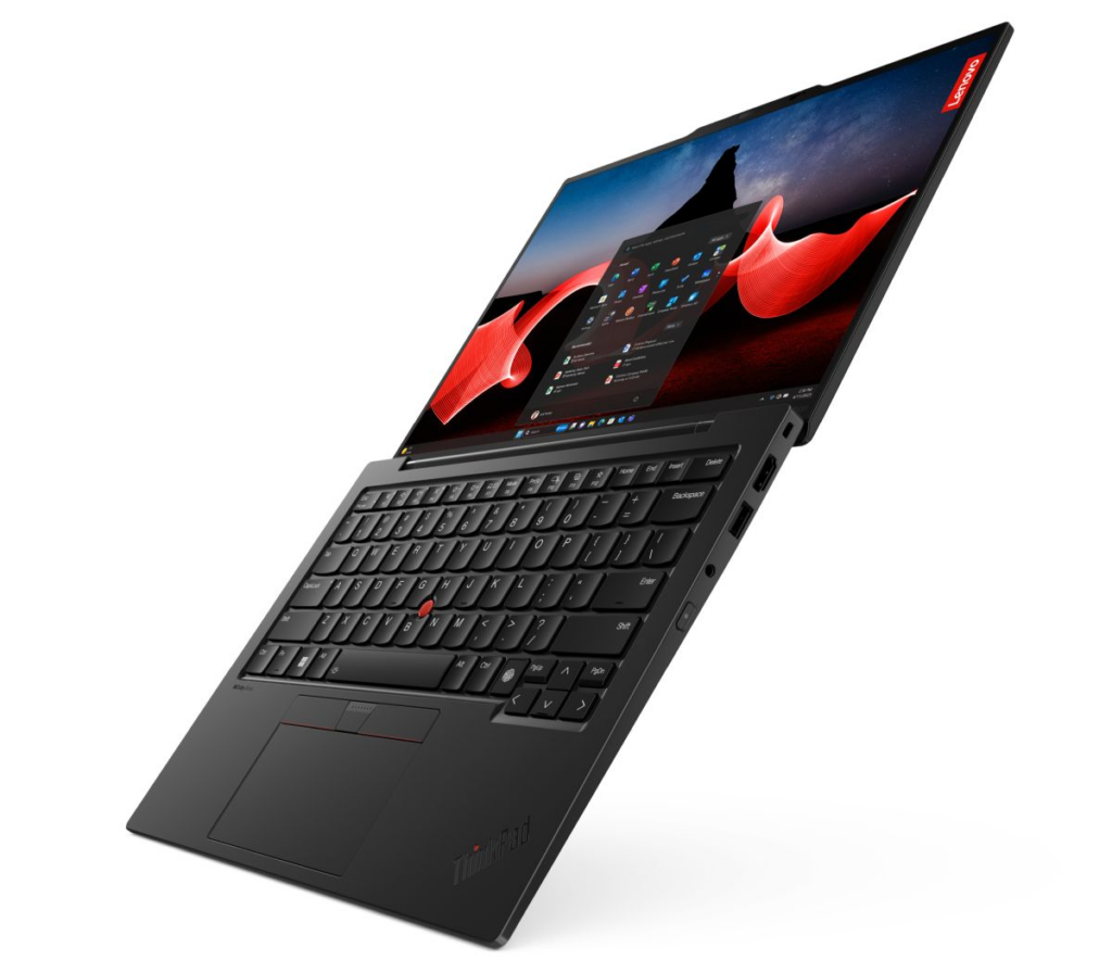 Das Lenovo ThinkPad X1 Carbon Gen 14 Aura Edition ausgeklappt